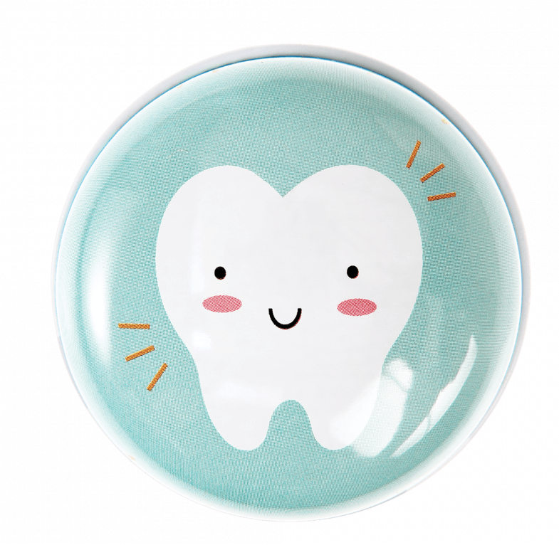 mint coloured tooth fairy tin