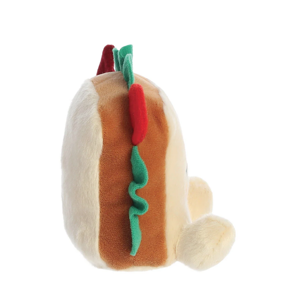 Palm Pals Tomas BLT Soft Toy, soft sandwich with lettuce, bacon and tomato filling and fluffy feet