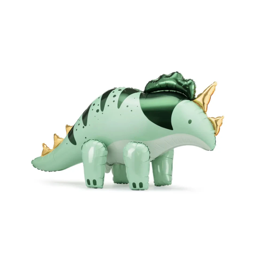 green dino balloon party decor