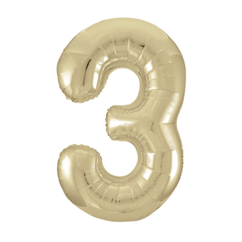 celebrate with number 3 balloon for birthday or milestone