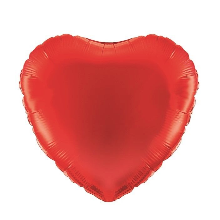 red shaped heart foil balloon